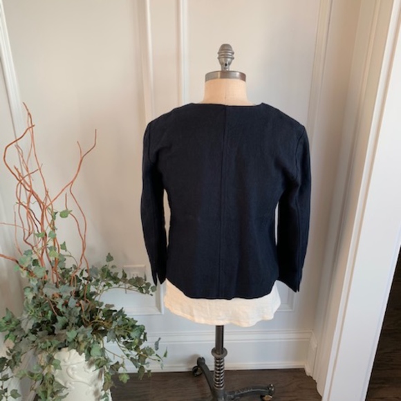 Loft NWT Women's Linen Collarless Jacket - Picture 4 of 6